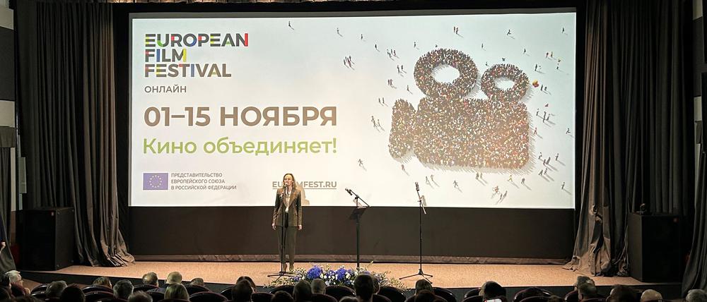 Ein Kinosaal in Moskau.