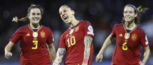 Jennifer Hermoso bejubelt ihren späten 1:0-Siegtreffer für Spanien.