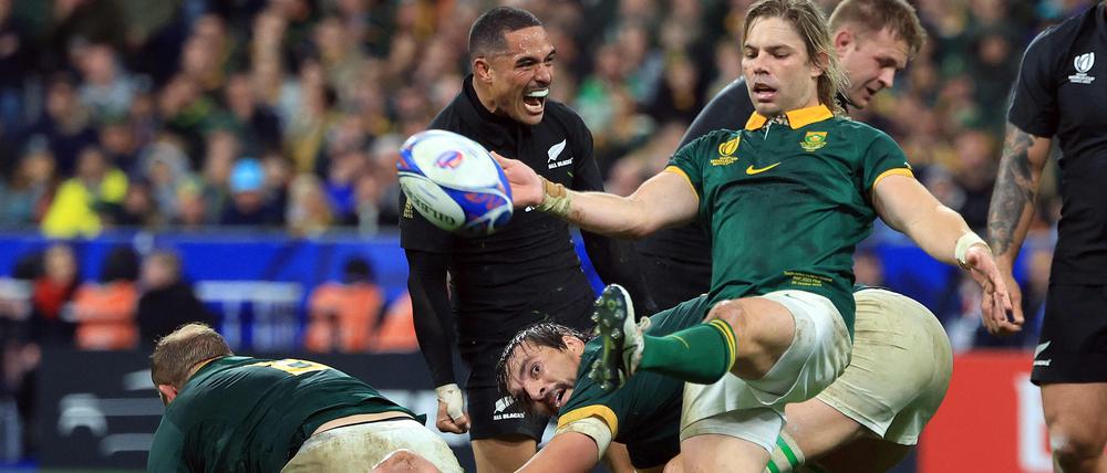 Neuseeland (in Schwarz) und Südafrika sind die dominanten Rugby-Teams der letzten zwei Jahrzehnte.