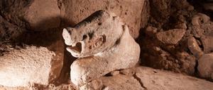 Gut getroffen: Ein Stein-Wildschwein in Lebensgröße, gefunden im Unesco-Welterbe Göbekli Tepe, an dem bis heute geforscht wird.