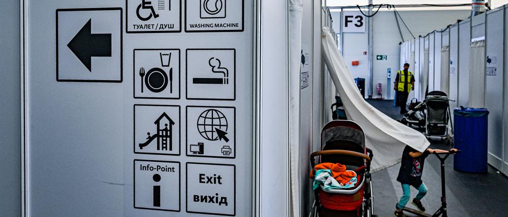 Ankunftszentrum am ehemaligen Flughafen Tegel in Berlin.