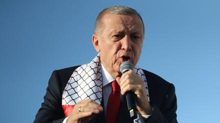 Mit Palästinenserschal: der türkische Präsident Erdoğan. 