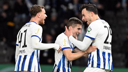 Herthas Haris Tabakovic (r.) traf schon wieder für Hertha – und das zwei Mal.