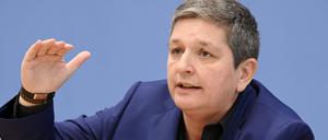 Claudia Plattner bei der Bundespressekonferenz zur Vorstellung des BSI-Lageberichts 2023