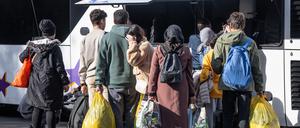 Flüchtlinge in der hessischen Erstaufnahmeeinrichtung in Gießen.