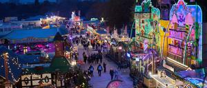 Blick auf den Weihnachtsmarkt „Winterzauber“ in Lichtenberg. 