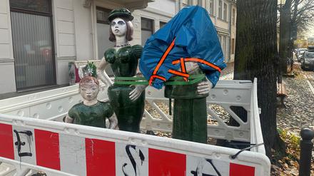 Die Skulpturengruppe Familie Grün der Künstlerin Carola Buhlmann wurde erneut beschädigt.