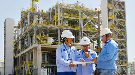 BASF-Werk in Xinjiang: Der Dax-Konzern stellt in Korla zusammen mit einem Joint-Venture-Partner chemische Vorprodukte her. Foto: BASF
