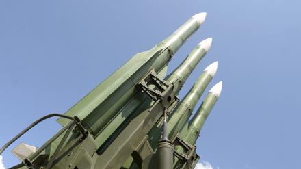 Ein mobiles Flugabwehrsystem vom Typ Buk M1.