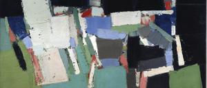 Ein Fußballspiel im Prinzpark-Stadion regte zur abstrakten Komposition an: „Parc des Princes“ aus dem Jahr 1952. Die Spieler lassen sich nicht erkennen.