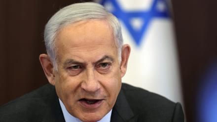 Benjamin Netanjahu, Ministerpräsident von Israel, nimmt an der wöchentlichen Kabinettssitzung teil.