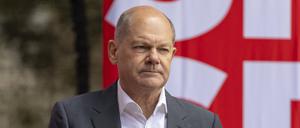 Auftritt von Bundeskanzler Olaf Scholz bei der Kundgebung der Bayerischen SPD zur Landtagswahl im Oktober 2023 (Archivbild).