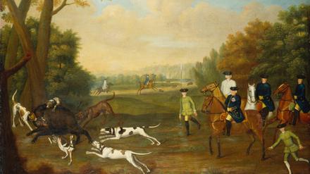 Die Sauhetze mit Friedrich Wilhelm I. bei Königs Wusterhausen.