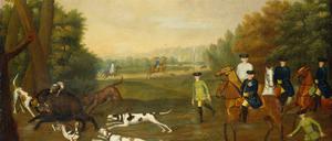 Die Sauhetze mit Friedrich Wilhelm I. bei Königs Wusterhausen.
