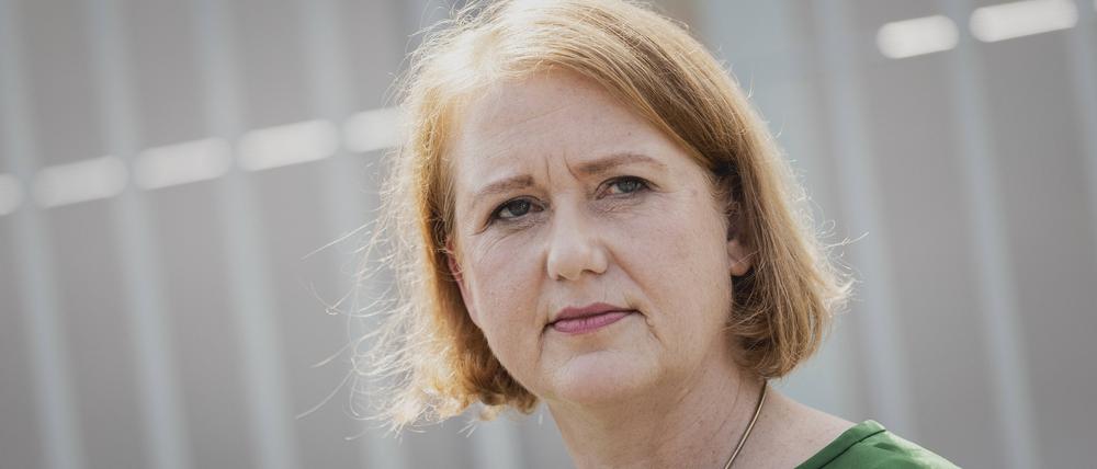 Lisa Paus Buendnis 90/Die Gruenen, Bundesministerin für Familie, Senioren, Frauen und Jugend, aufgenommen im Rahmen eines Pressestatements.