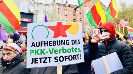 Demonstration gegen das PKK-Verbot im Jahr 2022 in Berlin.