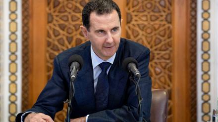 Der syrische Präsident Baschar al-Assad bei einer Rede im Dezember 2020. 