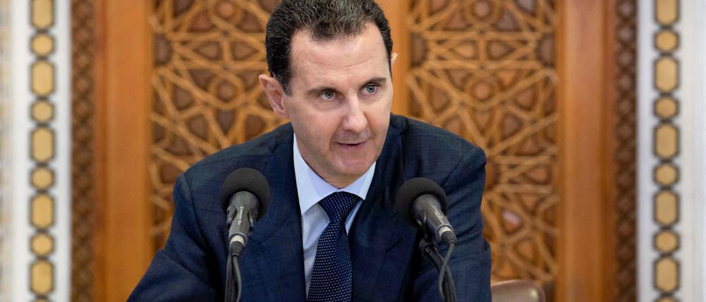 Der syrische Präsident Baschar al-Assad bei einer Rede im Dezember 2020.