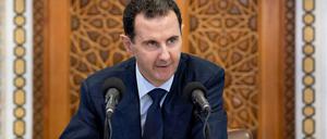 Der syrische Präsident Baschar al-Assad bei einer Rede im Dezember 2020. 