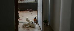 Verwüstete Wohnung in einem Kibbuz nach den Angriffen vom 7. Oktober.