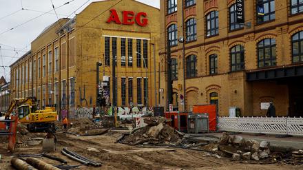 Baustelle an der Edisonstraße/ Wilhelminenhofstraße in Oberschöneweide