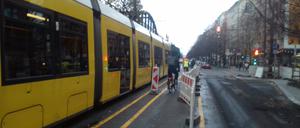 Baustelle auf der Schönhauser Allee.