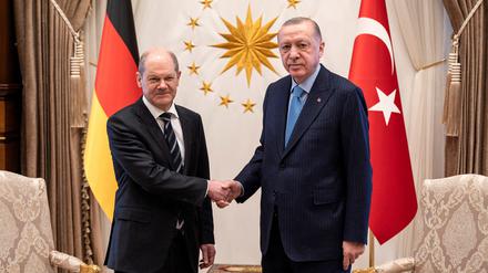 Kanzler Olaf Scholz empfängt den türkischen Staatschef Recep Tayyip Erdogan. (Archivfoto) 