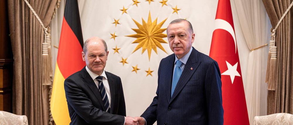 Kanzler Olaf Scholz empfängt den türkischen Staatschef Recep Tayyip Erdogan. (Archivfoto)