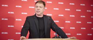 Martin Schirdewan, Vorsitzende der Partei DIE LINKE, bei einer Pressekonferenz am 13.11.2023 in Berlin. (Archivfoto)