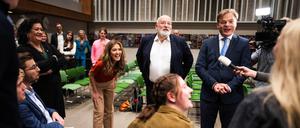 Dilan Yesilgöz, Frans Timmermans und Pieter Omtzigt im Wahlkampf: Wer wird am Ende die Regierung führen?
