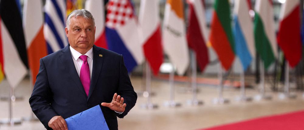 Der ungarische Ministerpräsident Viktor Orbán auf einem EU-Gipfel im Mai: Die Ukraine ist für ihn „Lichtjahre“ von einer EU-Mitgliedschaft entfernt.