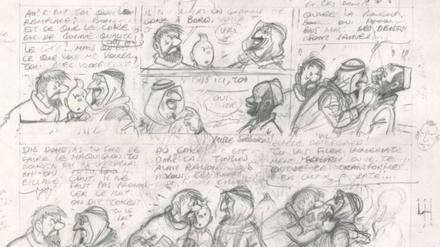 Ein Detail der jetzt versteigerten Tim-und-Struppi-Seite.