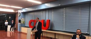 CDU-Kreischef Steeven Bretz, daneben Generalsekretär Gordon Hoffmann.
