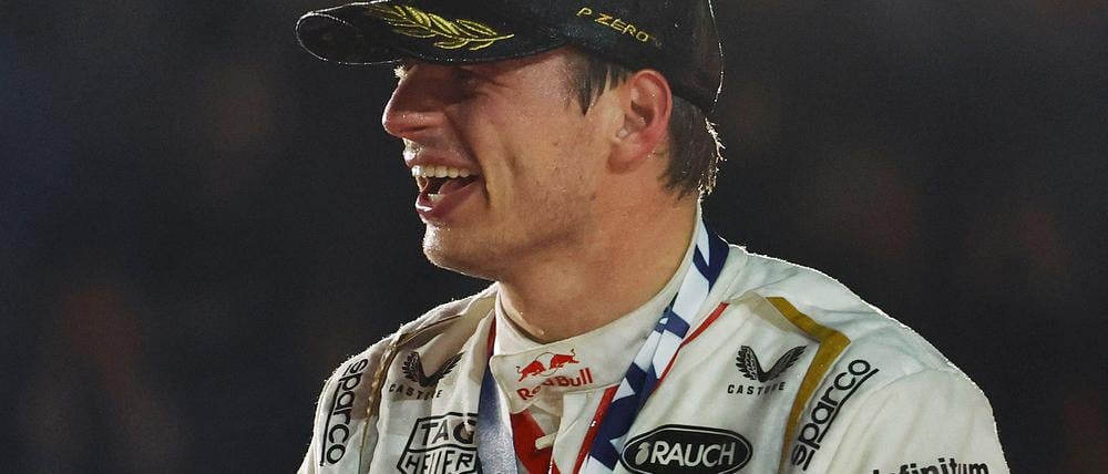 Viva Las Vegas. Max Verstappen feiert seinen Sieg.