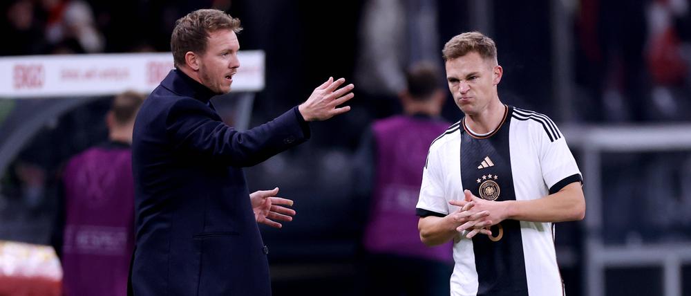 Bundestrainer Julian Nagelsmann und Joshua Kimmich hatten gute Gründe für ihr Missvergnügen.