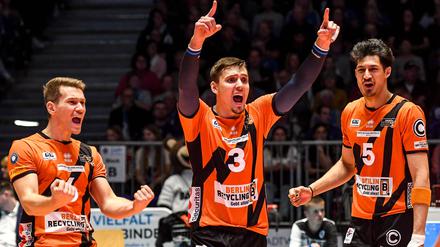 Die Volleys (hier im Spiel gegen Friedrichshafen) stehen im Pokal-Halbfinale.