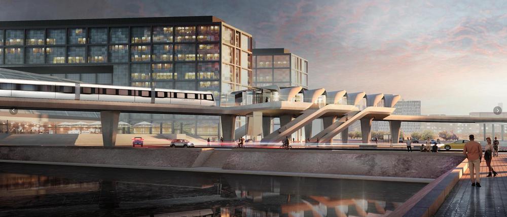 Das Architektenbüro Graft hat Magnetschwebebahn-Ideen für die Baufirma Max Bögl entwickelt, die für einen entsprechenden Auftrag infrage käme.
