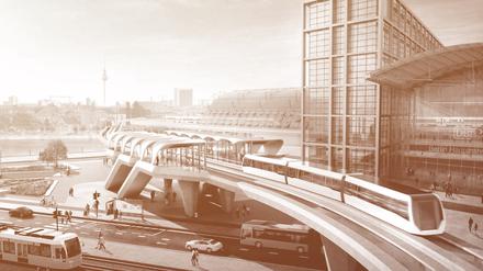 Magnetbahn Berlin Graft Das Architektenbüro GRAFT hat Visionen für die Baufirma Max Bögl entwickelt. Für die Ständer sollen Beton-Fertigteile den Preis drücken