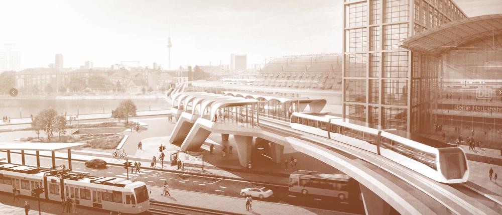 Magnetbahn Berlin Graft Das Architektenbüro GRAFT hat Visionen für die Baufirma Max Bögl entwickelt. Für die Ständer sollen Beton-Fertigteile den Preis drücken
