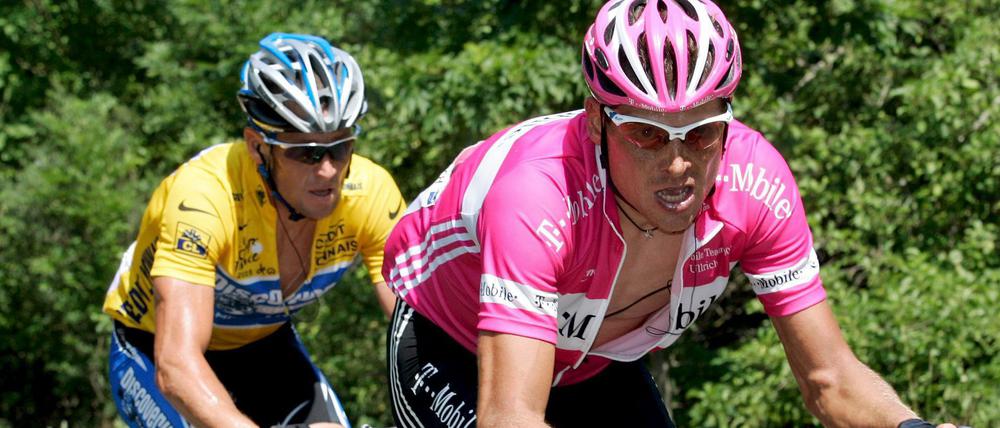 Jan Ullrich und Lance Armstrong bei der Tour de France 2005.