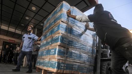 Eine Hilfslieferung nach Gaza.