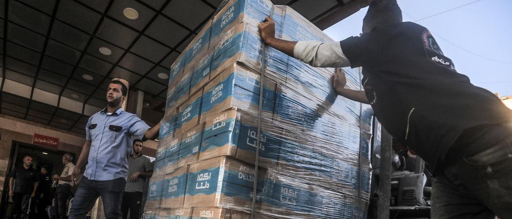Eine Hilfslieferung nach Gaza.