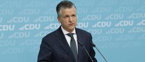 Thorsten Frei MdB bei einer Pressekonferenz nach einer Bundesvorstandssitzung. 