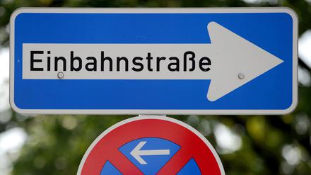 Ein Einbahnstraßenschild.