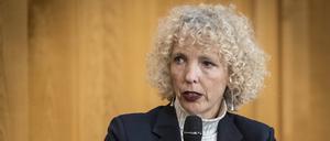 Jennifer Morgan, Staatsekretaerin für internationale Klimapolitik, während des COP28-Briefings im Weltsaal des Auswärtigen Amtes. 