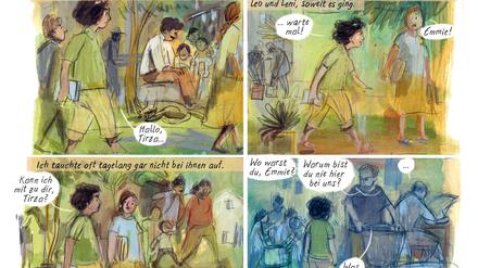 Zeichnungen von Barbara Yelin aus dem Buch "Emmie Arbel"