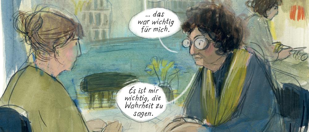 Barbara Yelin und Emmie Arbel in einer Szene aus dem Buch „Emmie Arbel“.