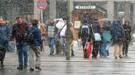 Schneeregen in Berlin.