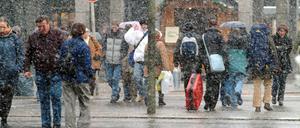 Schneeregen in Berlin.