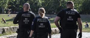 Polizeibeamte im Görlitzer Park bei einem Einsatz gegen Drogendealer.